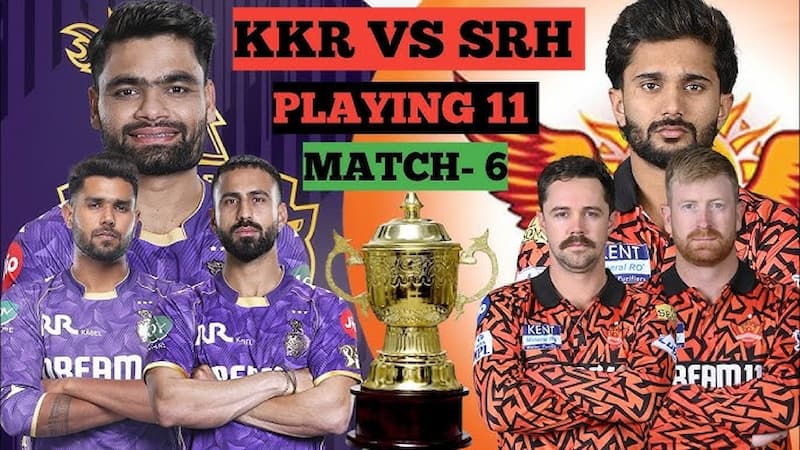 KKR vs SRH Playing 11 IPL 2026 2 April match predicted lineups, key players, and impact players