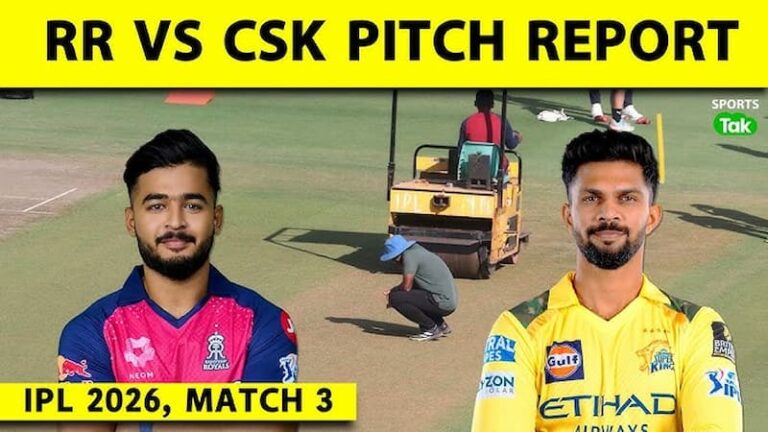 RR vs CSK pitch report 2026 at Baraspara Cricket Stadium – Batting or Bowling Friendly