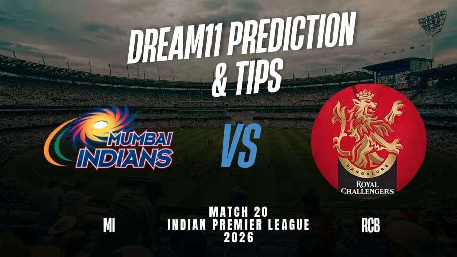 MI vs RCB Dream11 team prediction 2026 best fantasy cricket tips, captain and vice-captain picks for Mumbai Indians vs Royal Challengers Bengaluru