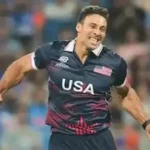 Shadley van Schalkwyk bowling in T20 World Cup 2026