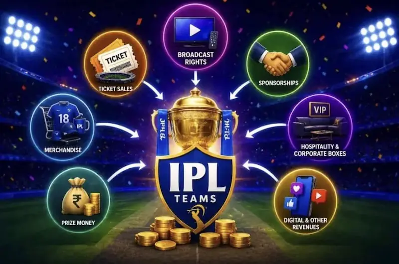 How IPL teams earn money through sponsorships broadcasting rights ticket sales and merchandise revenue