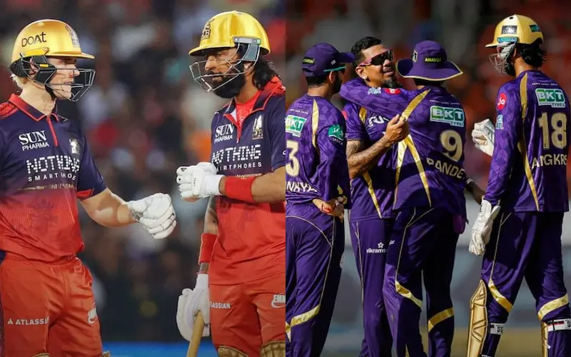 Virat Kohli and Andre Russell during RCB vs KKR Match Prediction 2026 IPL Match 57