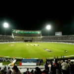 Beautiful cricket stadiums in India featuring HPCA Stadium Dharamshala, Eden Gardens Kolkata, Wankhede Stadium Mumbai, and Narendra Modi Stadium, Ahmedabad